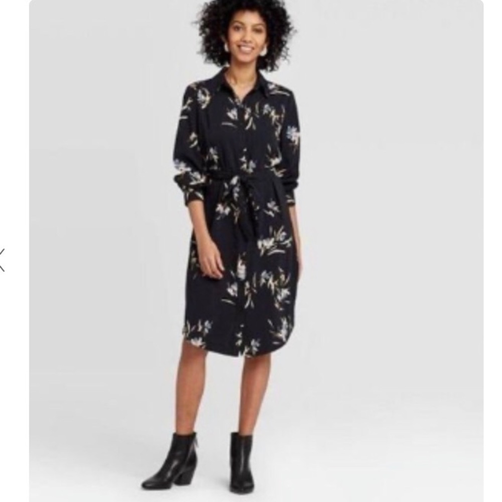 A New Day Black Button Down Dress